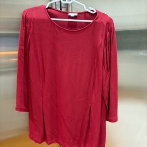 J.JILL RED TUNIC LENGTH TOP SIZE XL